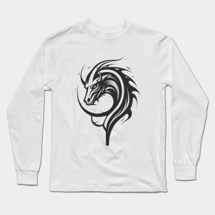 Dragon Beast Creature Fantasy Legend Vector Graphic Long Sleeve T-Shirt